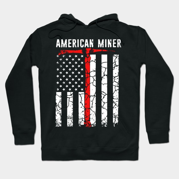 American Miner Coal Gold Flag Hoodie by QUYNH SOCIU